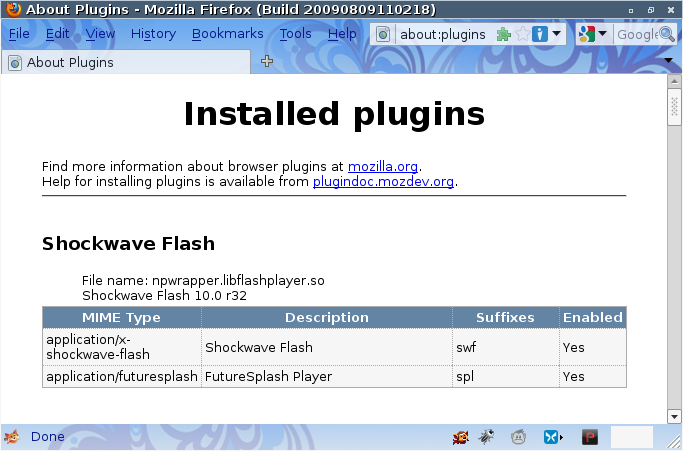 図1　Flash10プラグインインストールの確認