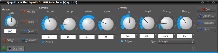 図1　QSynthの操作画面