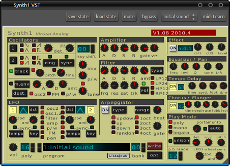 図6　日本の方が作成したソフトウェアシンセサイザーSynth1