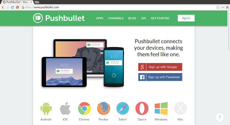 図1 Pushbullet