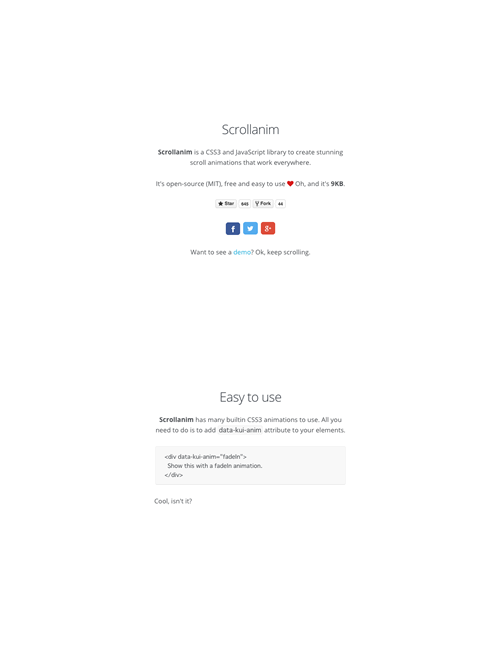 図4　スクロールに合わせてアニメーション効果を加える軽量ライブラリ