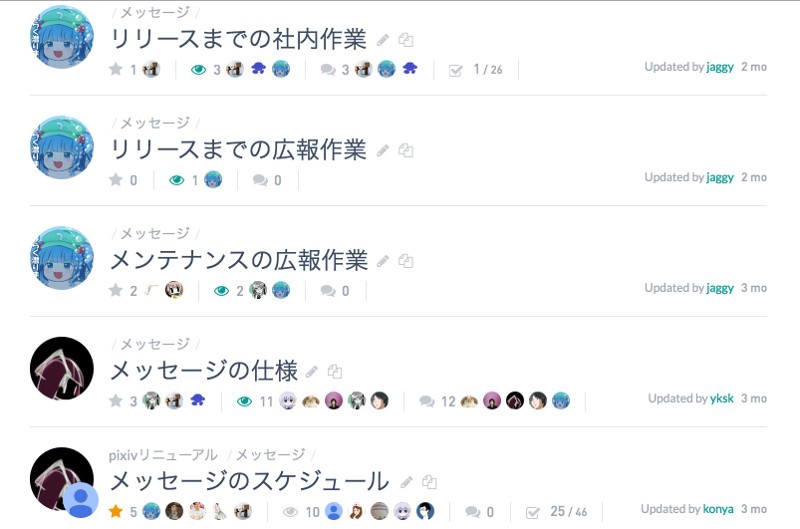 図5 当日のリリース手順やメンテナンスの告知文章なども共有されている