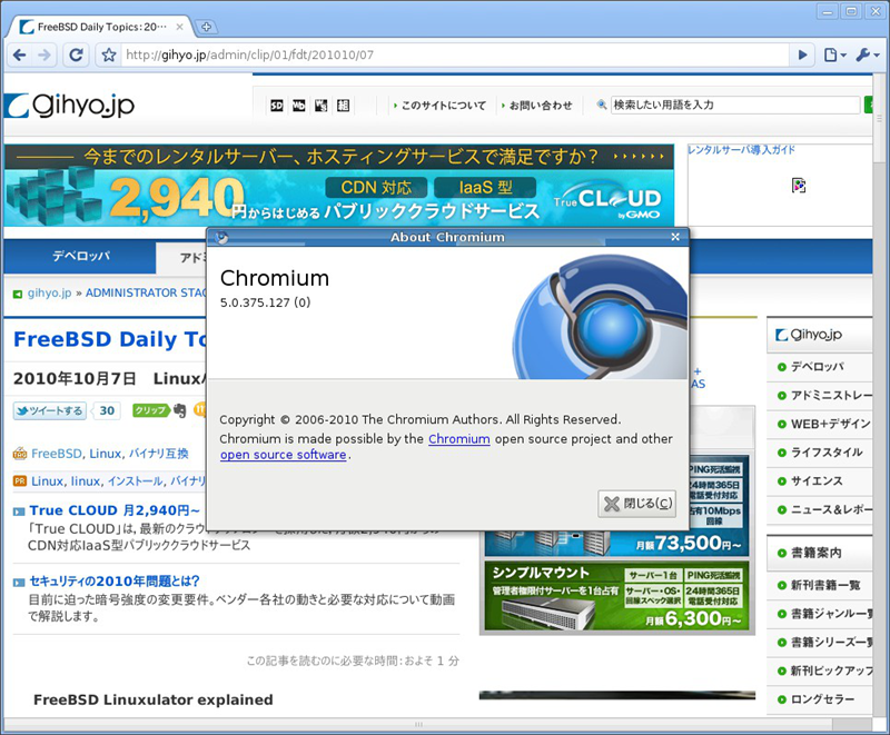 図3　Chromium on FreeBSD動作例その3