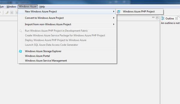 図17　Windows Azure PHPプロジェクトを作成 