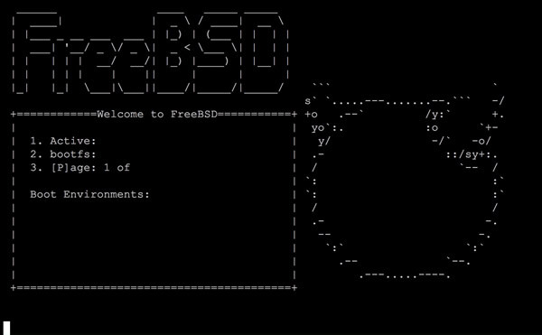 図3　ZFS：起動する領域を選択するメニュー