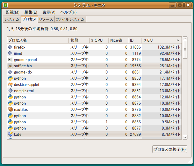 図1　OOo WriterとKate