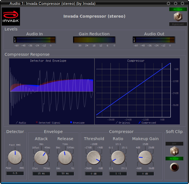 図19　LV2プラグインのInvada Compressor (stereo)