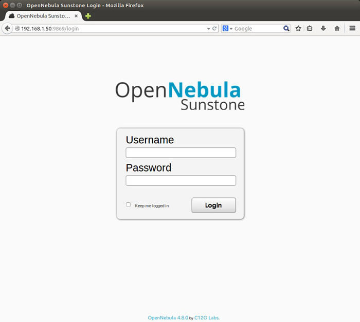 図11　OpenNebula Sunstoneログイン画面