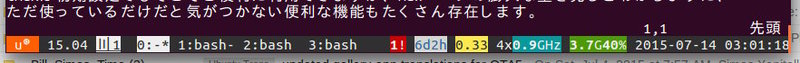 図1 何も設定せずとも、それっぽいステータスラインになるByobu