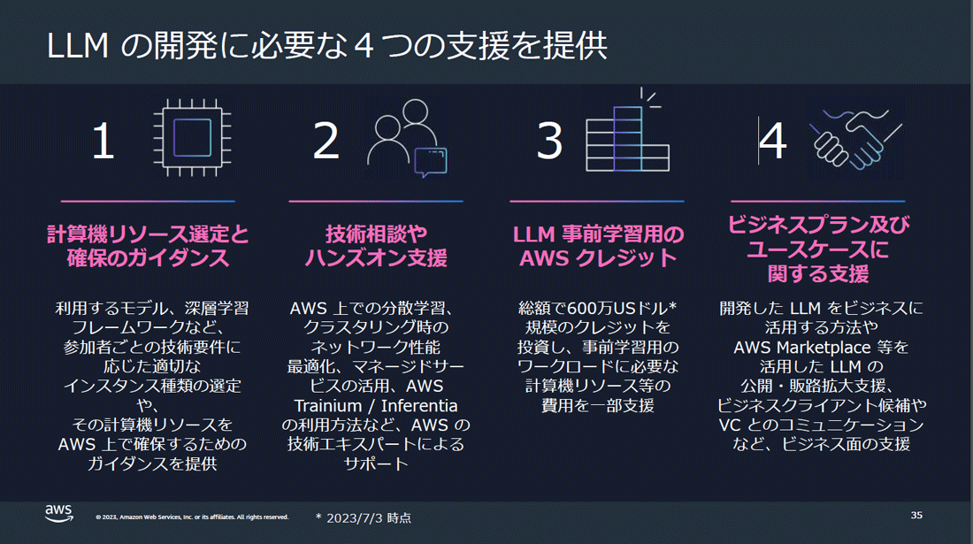 AWS LLM開発支援プログラムの概要