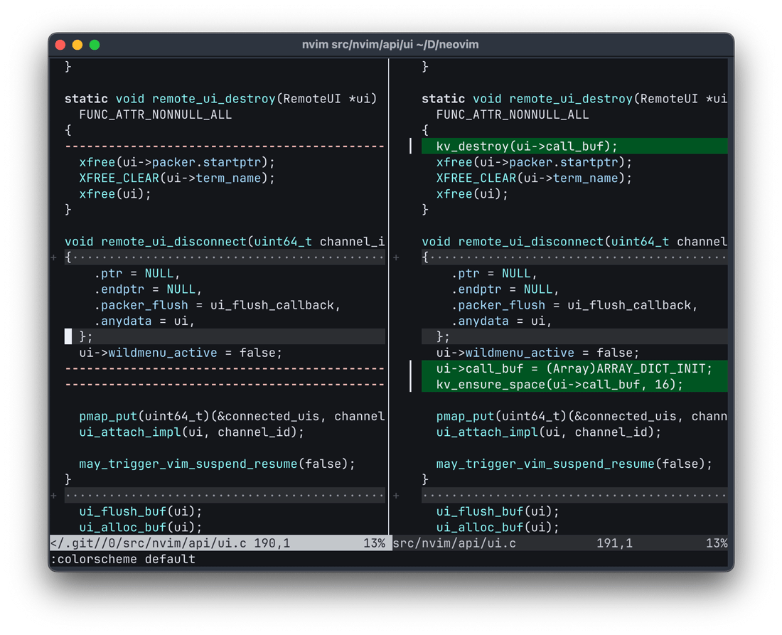 新しいNeovim 0.10デフォルトのカラースキーム