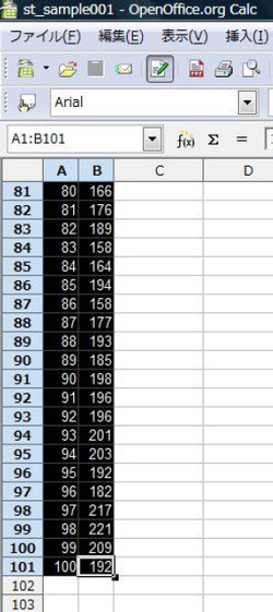 図56.3　グラフに出力したい部分を選択状態にする