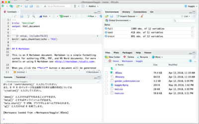 図b　RStudioの画面