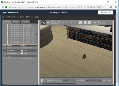 図3　AWS RoboMakerによるGazeboシミュレーション結果のウェブブラウザー確認