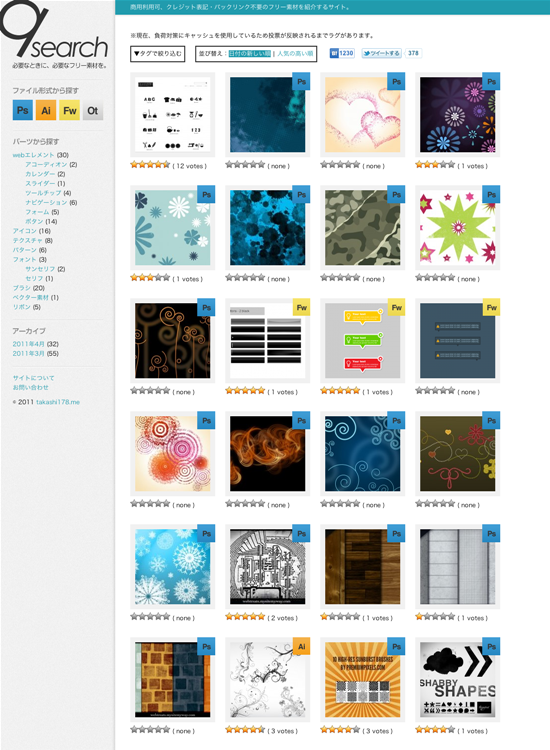 図2　商用利用可能なフリー素材を紹介するサイト