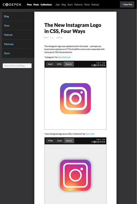 図5　Instagramの新しいロゴをCSSだけで実現