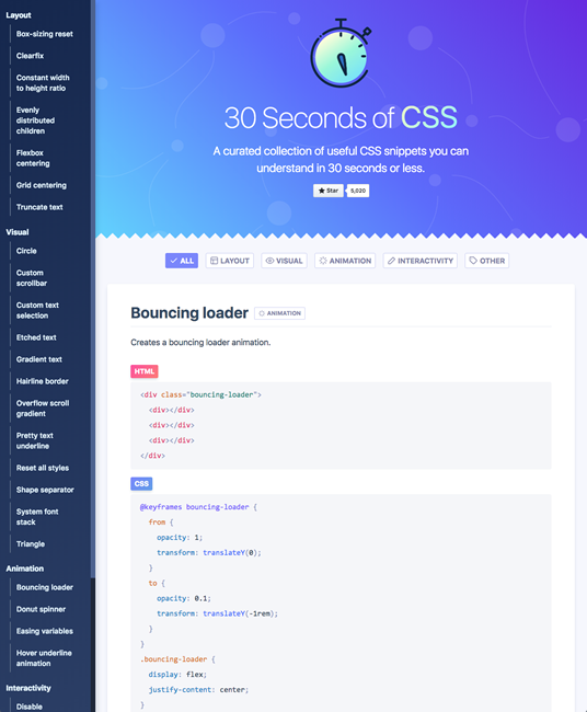 図2　30秒で理解できるCSSの便利なコード集