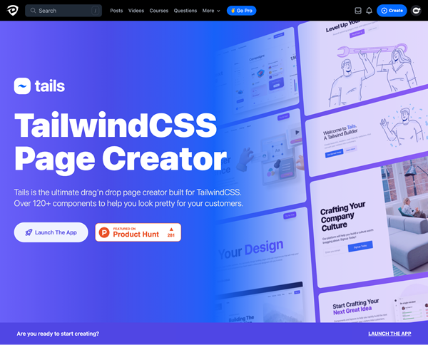 図6　Tailwind CSSを使ったWebページビルダー