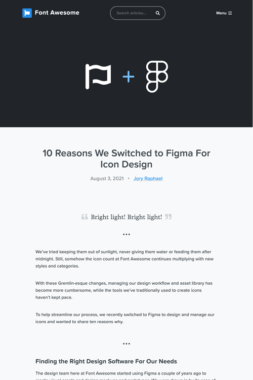 図1　Font AwesomeがデザインツールをFigmaに変えた理由