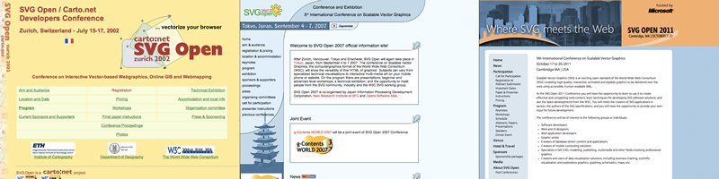 歴代SVG OpenのWebサイト