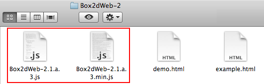 図2　ダウンロードして展開したBox2dWebのライブラリJSファィル
