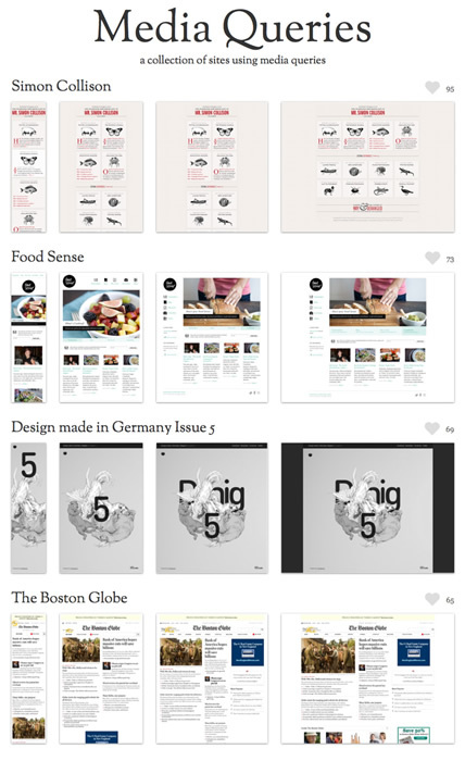 図4　「Media Queries」を利用したウェブサイトを集めた『Media Queries』