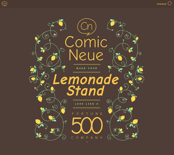 図5　「Comic Sans」の欠点を修正した「Comic Neue」フォントを紹介する『Get Comic Neue』