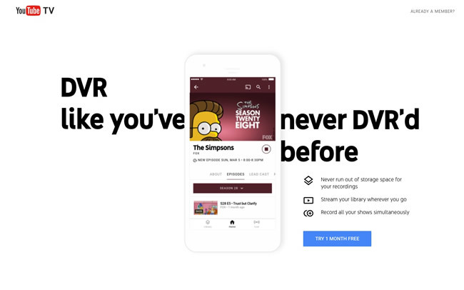 図8　「YouTube TV」では、Cloud DVRにも対応している