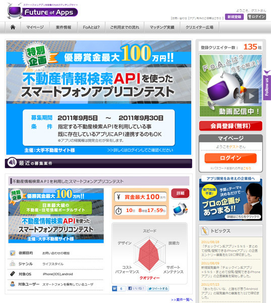 Future of Appsのトップページ