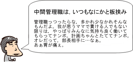 中間管理職は、いつもなにかと板ばさみ