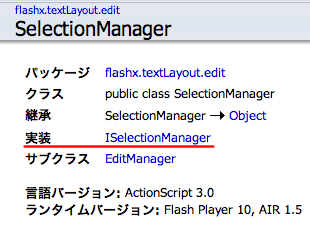 図5　クラスSelectionManagerはインターフェイスISelectionManagerを実装する