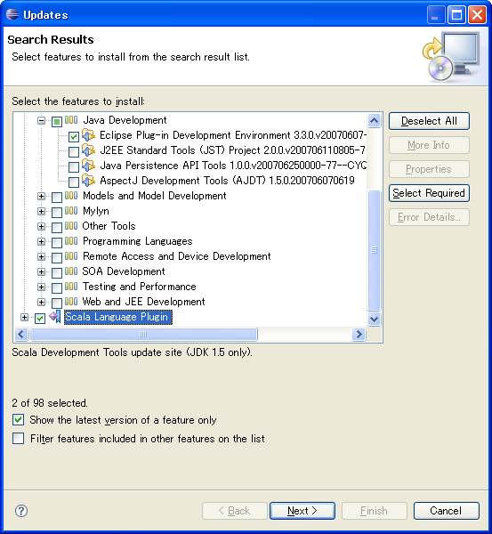 図3　プラグインのインストール(Eclipse PDEも一緒に指定)