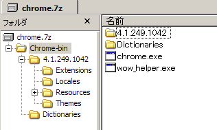 図4　chrome.7zの中身