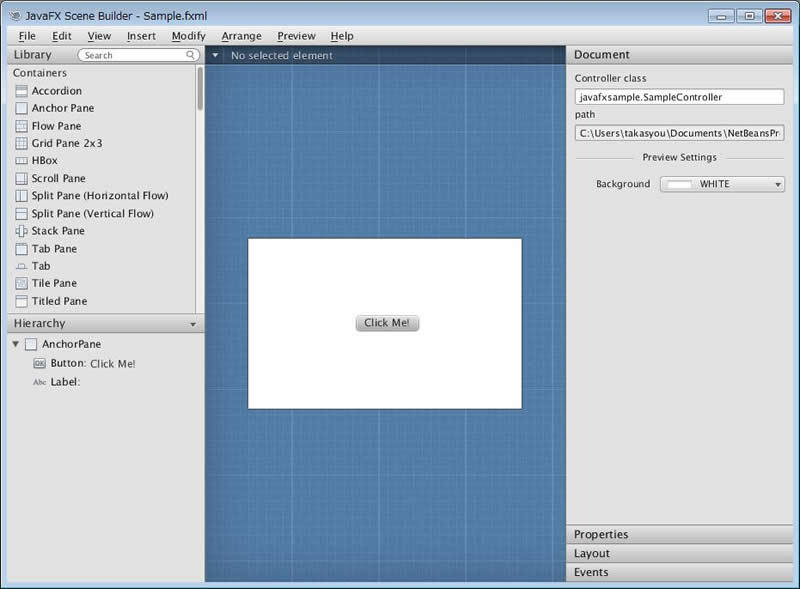 図1　JavaFX Scene BuilderによるUIの作成