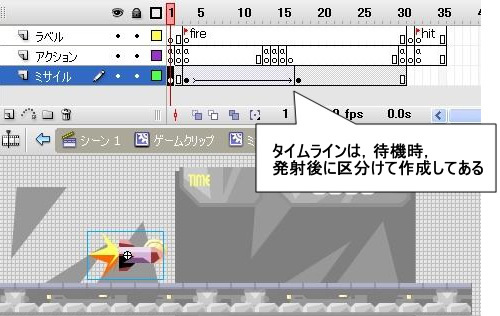 Fla画面4　ミサイルトラップクリップ内