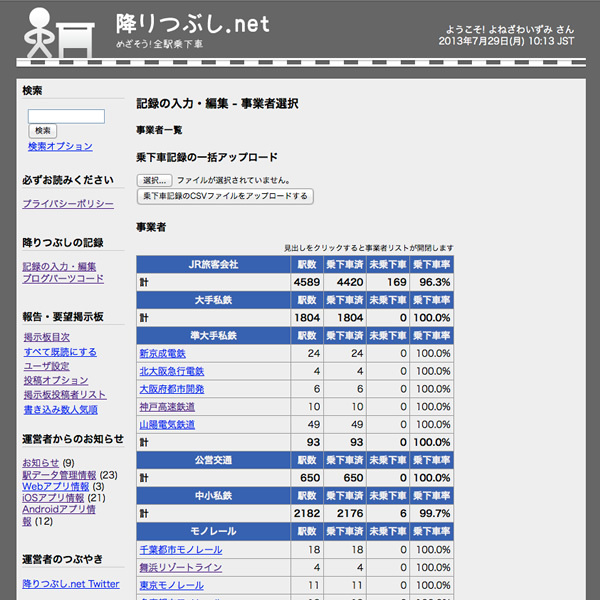 図3　記録入力トップページ