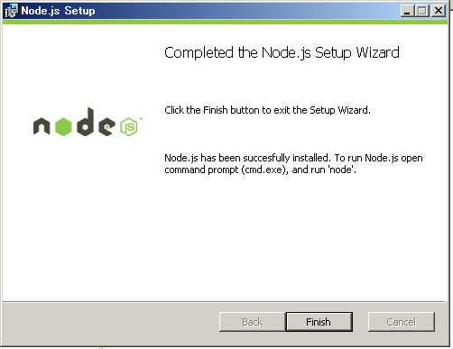 Node.jsインストール完了