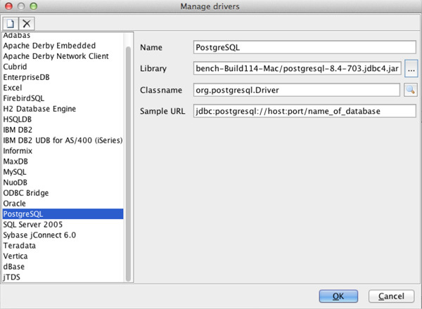 図11　PostgreSQLドライバ設定