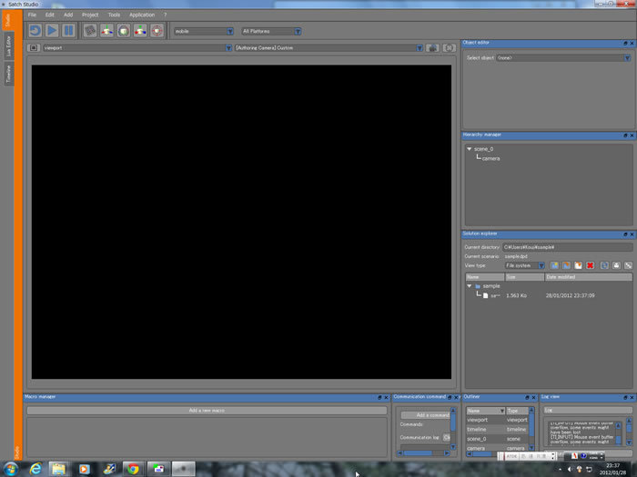 インストールが完了したら、「SATCH Studio」を起動してみよう。一見難しそうだが、合理的に作られている