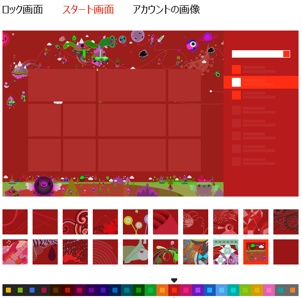 図5　PC設定のパーソナル設定のスタート画面