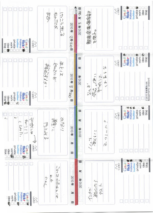 図1　ドキュメントスキャナでスキャンした状態の8ページメモ。