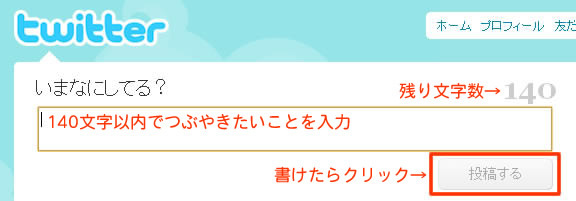 図9　つぶやき入力欄。操作はとてもカンタン