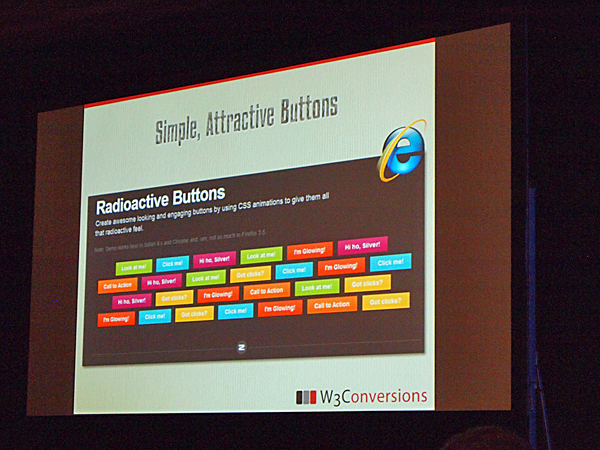 Internet Explorer 9で見たRadioactive Button