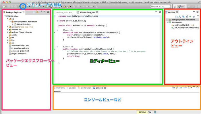 図9　Eclipseのエリアの名前